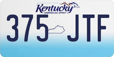 KY license plate 375JTF