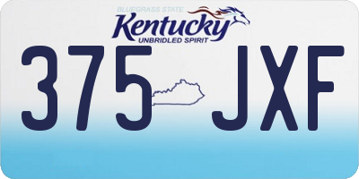 KY license plate 375JXF