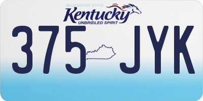 KY license plate 375JYK
