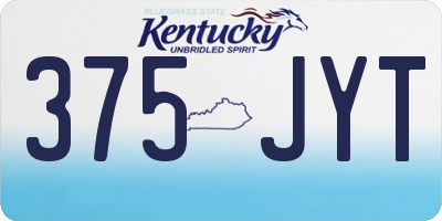 KY license plate 375JYT