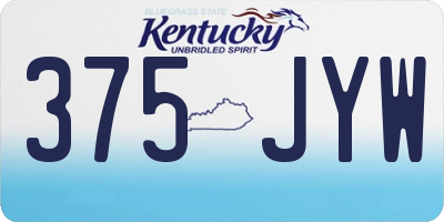 KY license plate 375JYW