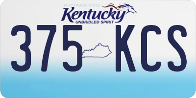 KY license plate 375KCS