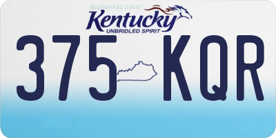 KY license plate 375KQR