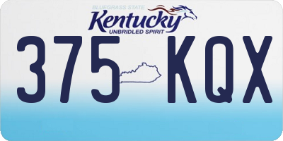 KY license plate 375KQX