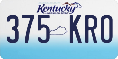 KY license plate 375KRO