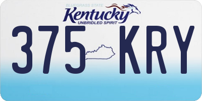 KY license plate 375KRY