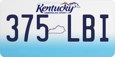 KY license plate 375LBI