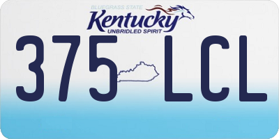KY license plate 375LCL
