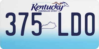 KY license plate 375LDO
