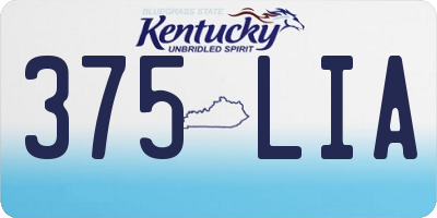 KY license plate 375LIA