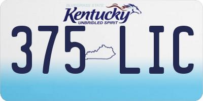 KY license plate 375LIC