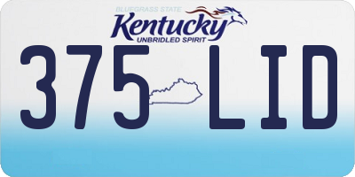 KY license plate 375LID