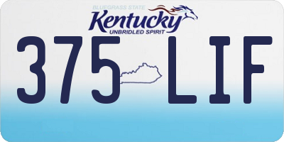KY license plate 375LIF