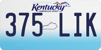 KY license plate 375LIK