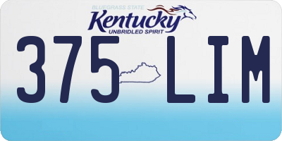 KY license plate 375LIM