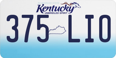 KY license plate 375LIO
