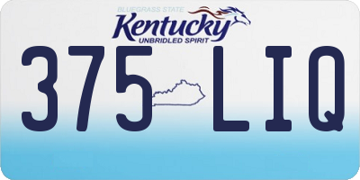 KY license plate 375LIQ