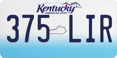 KY license plate 375LIR