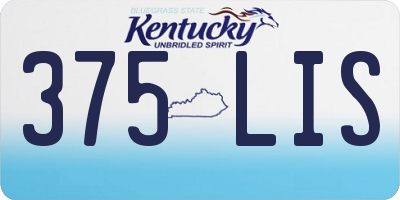 KY license plate 375LIS