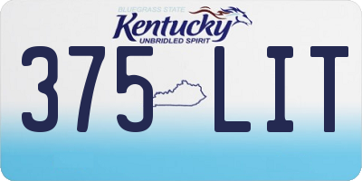 KY license plate 375LIT