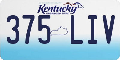 KY license plate 375LIV