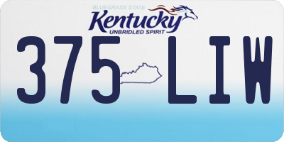 KY license plate 375LIW