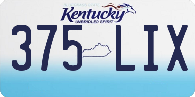 KY license plate 375LIX