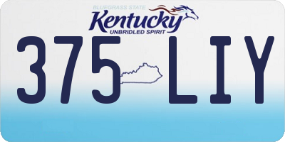 KY license plate 375LIY