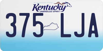 KY license plate 375LJA