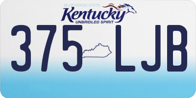 KY license plate 375LJB