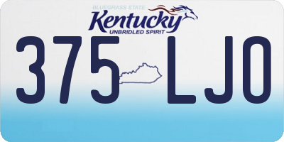 KY license plate 375LJO