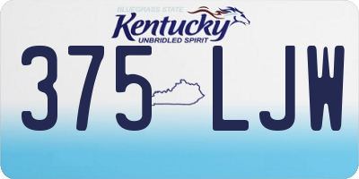 KY license plate 375LJW