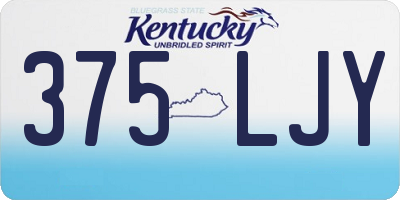 KY license plate 375LJY