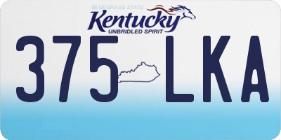 KY license plate 375LKA