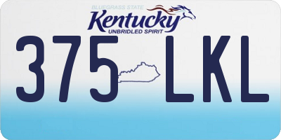 KY license plate 375LKL
