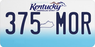 KY license plate 375MOR