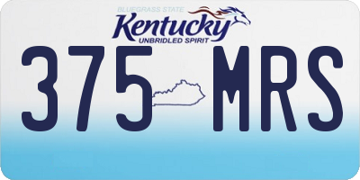 KY license plate 375MRS