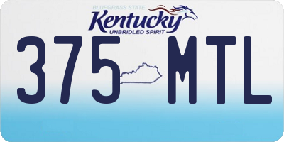 KY license plate 375MTL