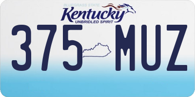 KY license plate 375MUZ