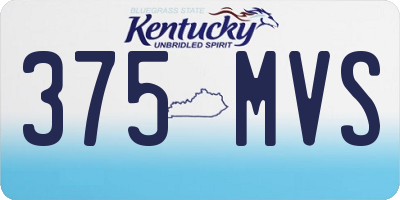 KY license plate 375MVS