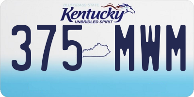 KY license plate 375MWM