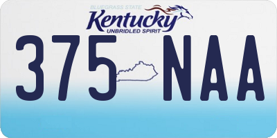 KY license plate 375NAA