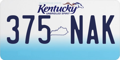 KY license plate 375NAK