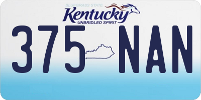 KY license plate 375NAN