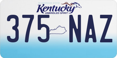 KY license plate 375NAZ