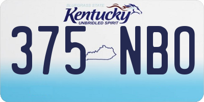 KY license plate 375NBO