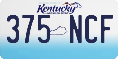 KY license plate 375NCF
