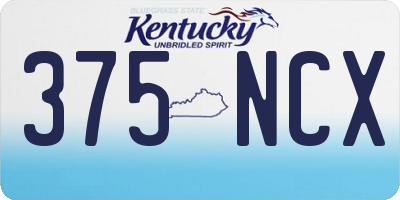 KY license plate 375NCX