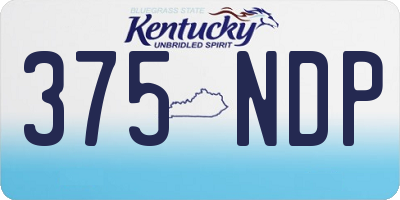KY license plate 375NDP