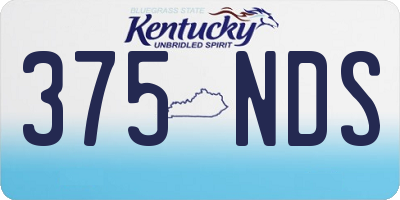 KY license plate 375NDS